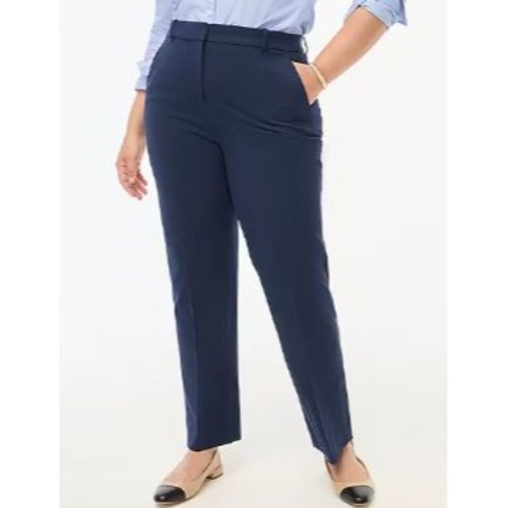 J. Crew Tall Kallie Pant Womens 18T Navy Classic Corporate Office‎ Business NWT